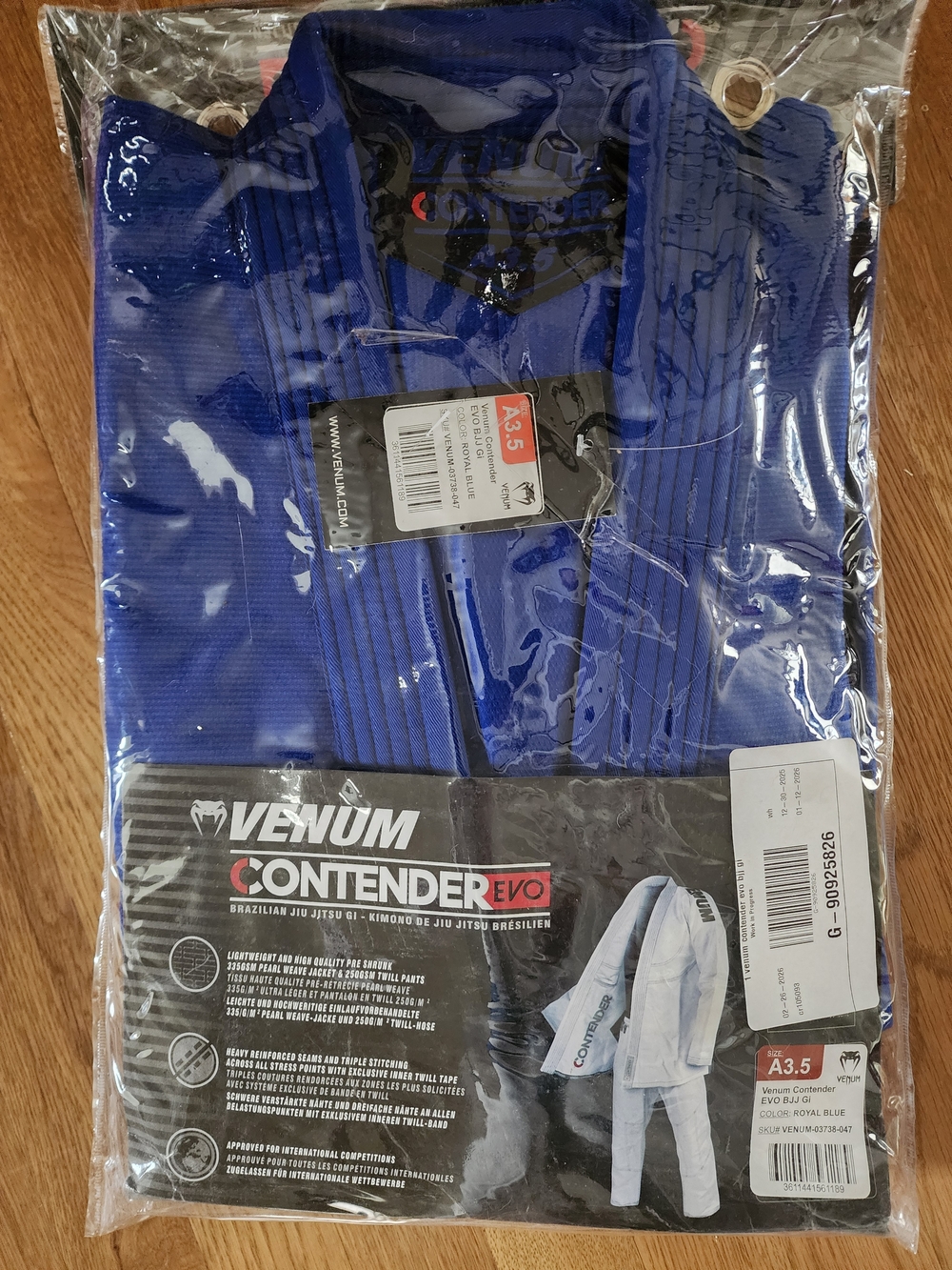 Venum Contender Evo BJJ Gi A3.5 Blue NEW Sealed Brazilian Jiu Jitsu Kimono